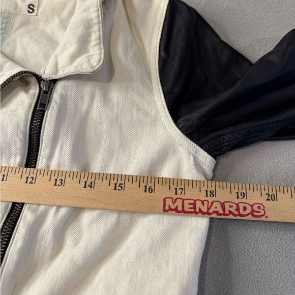 Rag & Bone denim and Leather Moto Jacket Natural Size S Women’s - Picture 8 of 16